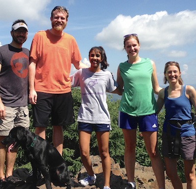 Lab hike in the notch on Jenna's last day